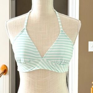 Carve Designs Dahlia Top Regatta Mint Green White Striped Strappy Bikini Swim M